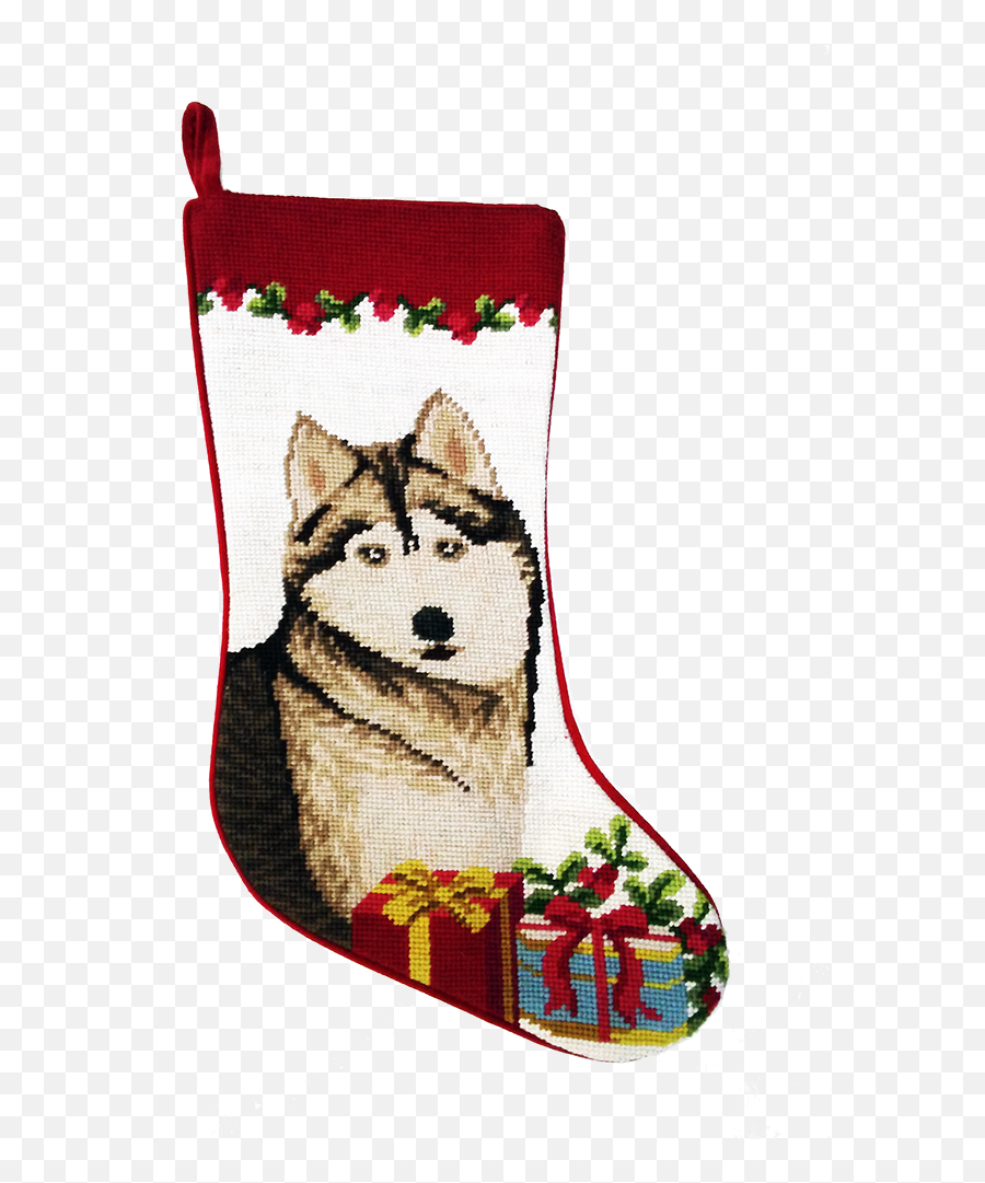 Siberian Husky Christmas Stocking From Animal Den - Siberian Husky Png,Husky Transparent Background