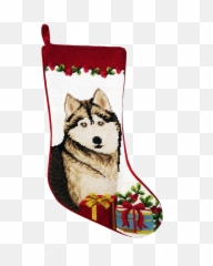 Siberian Husky Christmas Stocking From Animal Den - png