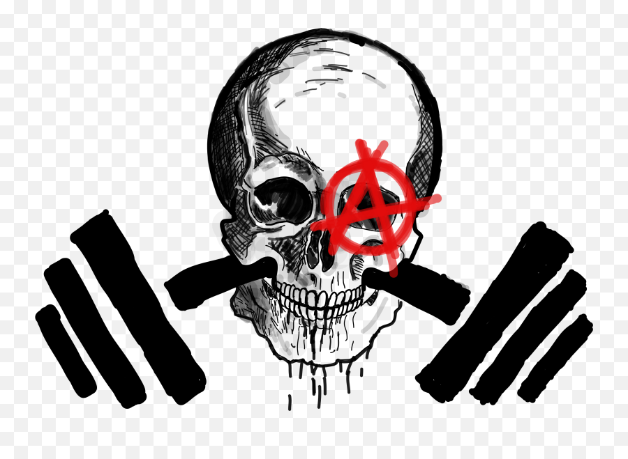 Anarchy Barbell - Skull Png,Barbell Logo