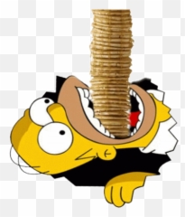 Breakfast Homer Simpson Gif - HomerSimpson Eating Pancakes png