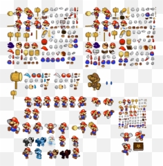 Star Sticker Bros Mario Paper Art - 64 Sprites png
