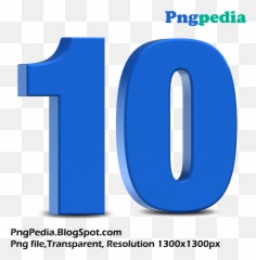 Blue Number 10 3d - Png