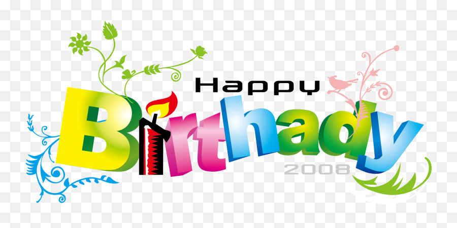 Happy Birthday To You Font - English Color Word Art Vector Png Format Happy Birthday Wishes Png Text,Happy Birthday Png Images