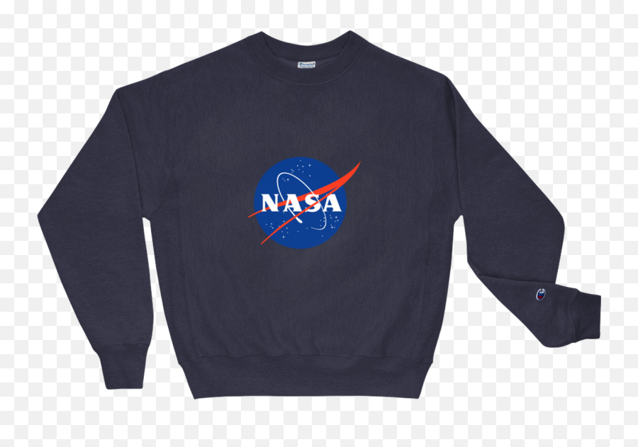 Unisex Champion Nasa Logo Print Crew Neck Sweatshirt - Sweater Png,Nasa Logo Transparent