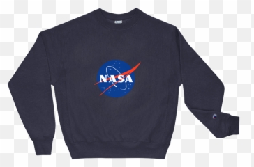 Unisex Champion Nasa Logo Print Crew Neck Sweatshirt - Sweater Png,Nasa Logo Transparent