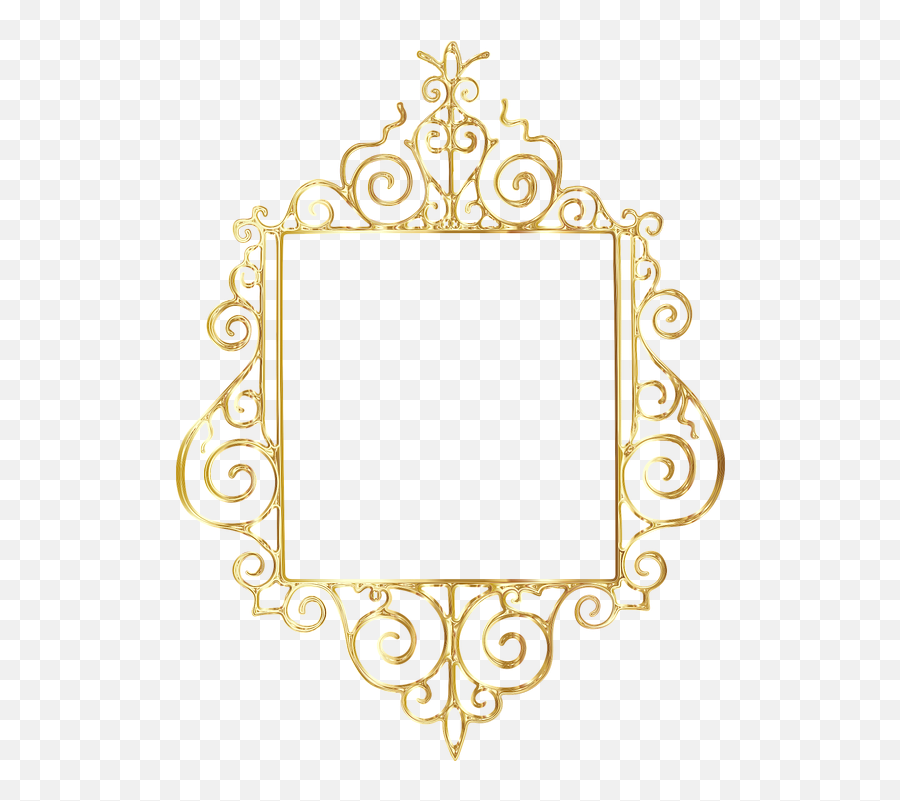 Gold Flourish Frame - Gold Frame Vintage Border Png,Gold Frame Border Png