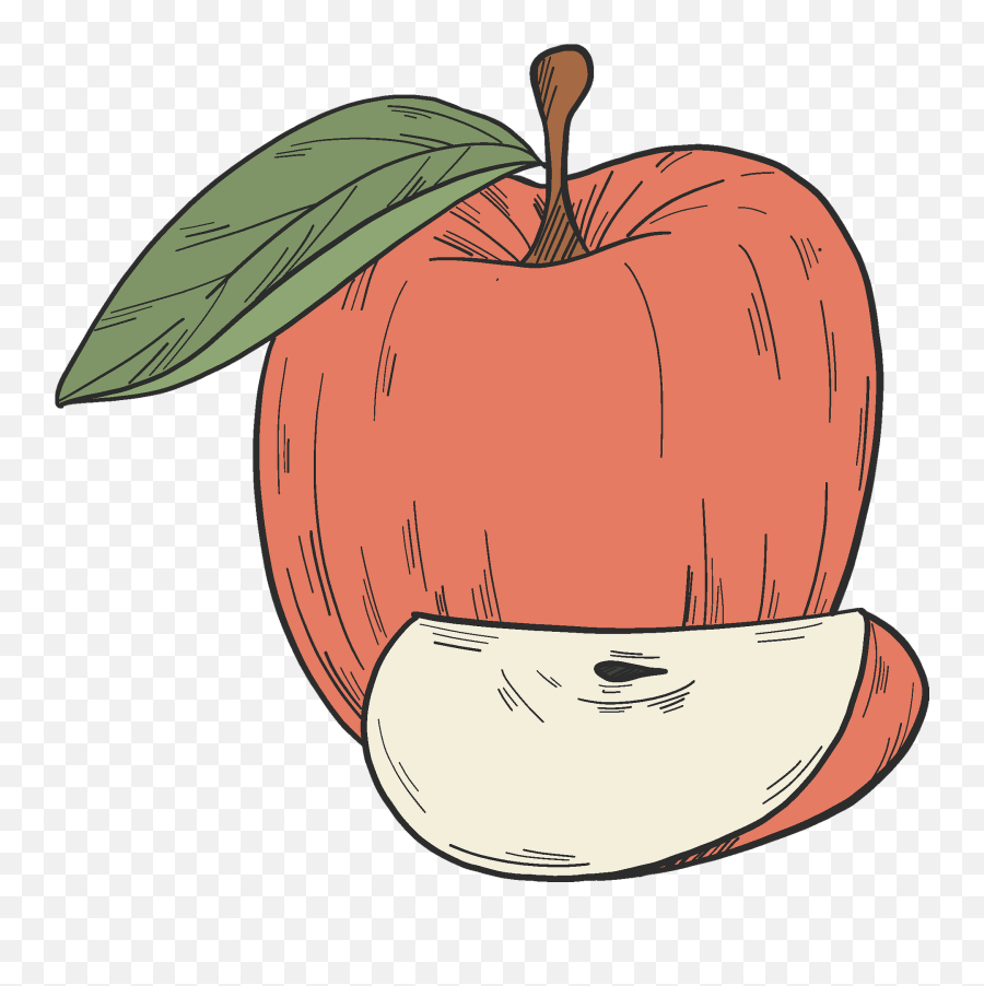 Red Apple And Slice Clipart - Superfood Png,Apple Slice Png