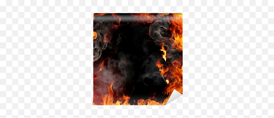 Fire Frame Wall Mural Pixers - Flame And Smoke Background Png,Fire Frame Png