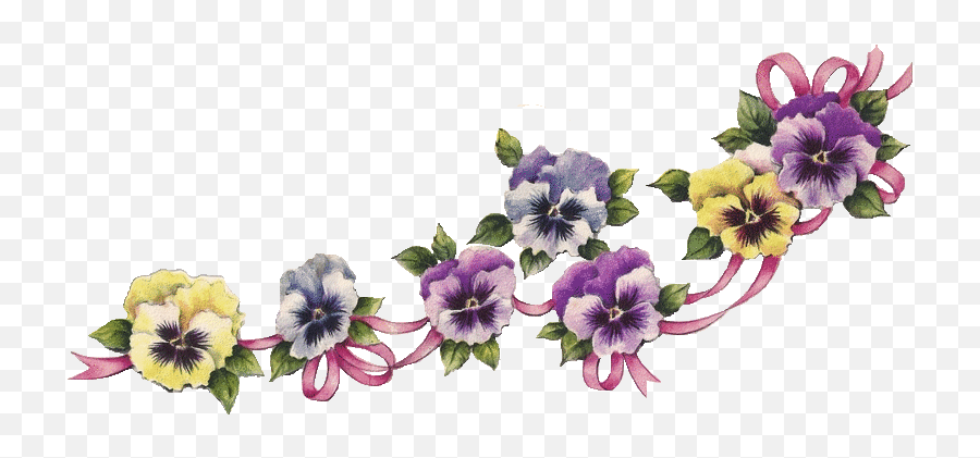 Vintag Flower Border - Clipartioncom Pansies Clipart Png,Vintage Flower Png