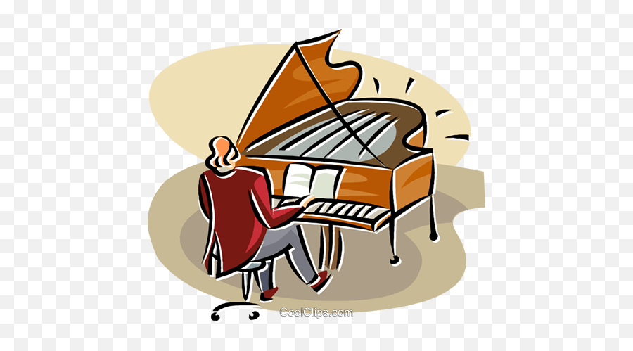 Man Playing A Grand Piano Royalty Free Vector Clip Art - Clip Art Png,Grand Piano Png