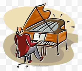 Man Playing A Grand Piano Royalty Free Vector Clip Art - Clip Art Png,Grand Piano Png