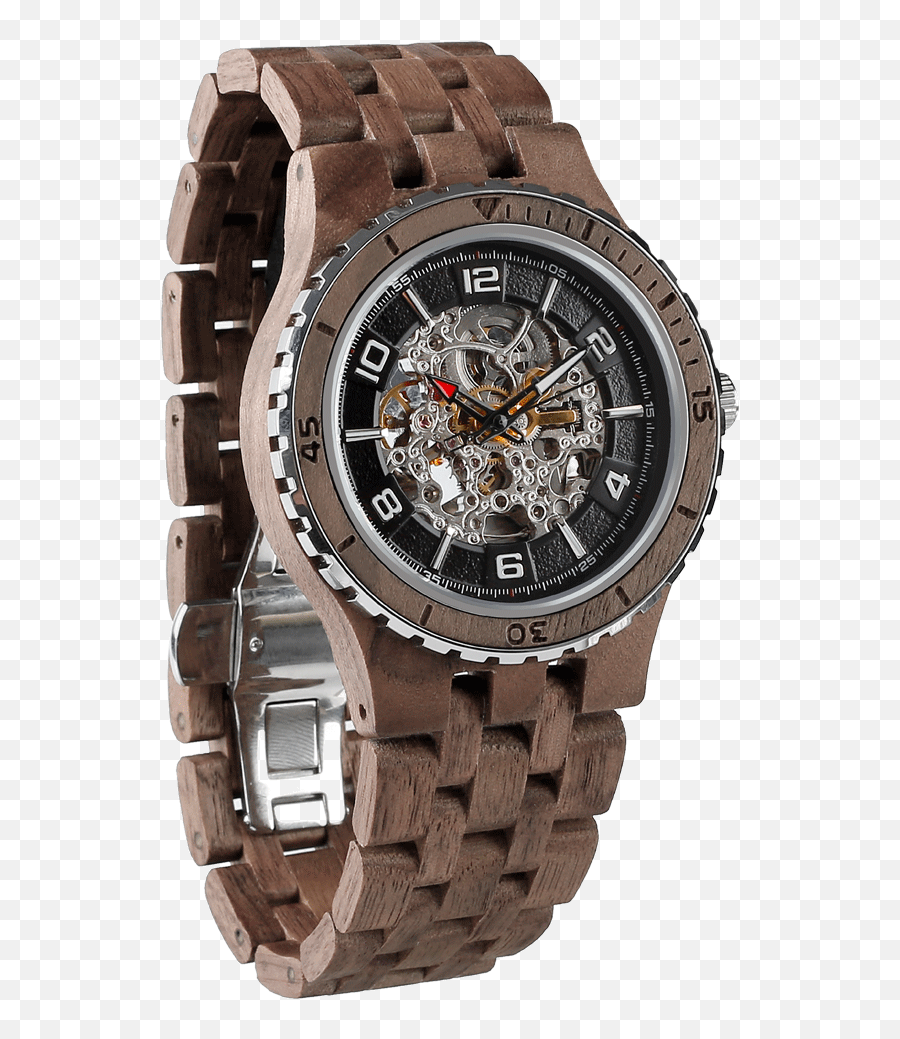 Transparent Body Walnut Wood - Automatic Watch Png,Walnut Transparent