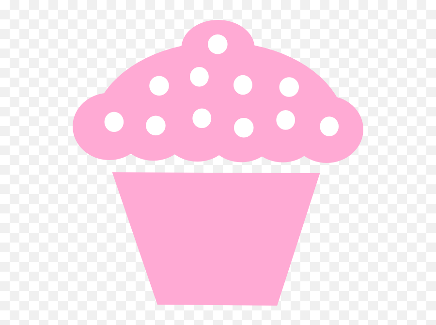 Polka Dot Cupcake Black Clip Art - Pink Cupcake Clip Art Png,Polka Dots Png
