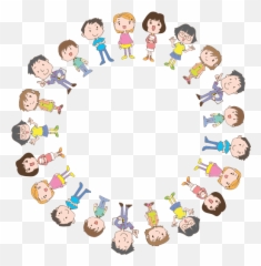 Kids In Circle Vector Image - Png