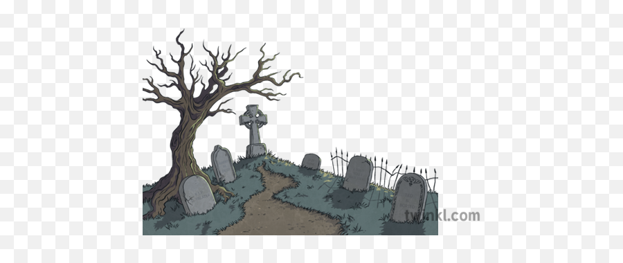 Graveyard Without Sky Cemetary Graves Creepy Spooky Scary - Graveyard Grave Illustration Png,Graveyard Png
