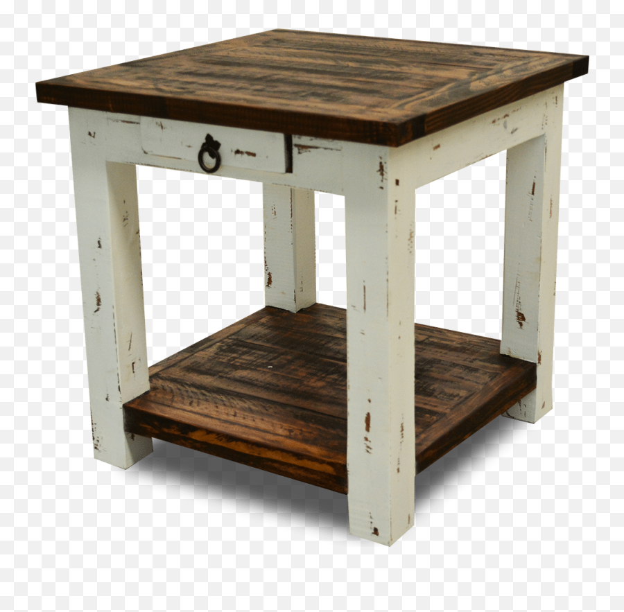 End Table Distressed White - White Distressed Square End Table Png,End Table Png