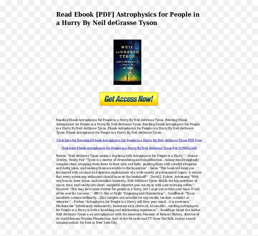 Pdf Hyc Astrophysics For People In A Hurry By Neil Degrasse - Screenshot Png,Neil Degrasse Tyson Png