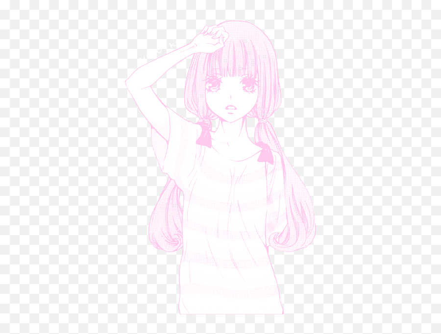 Pink Manga Tumblr - Image 3349290 On Favimcom Sketch Png,Cute Anime Girl Transparent