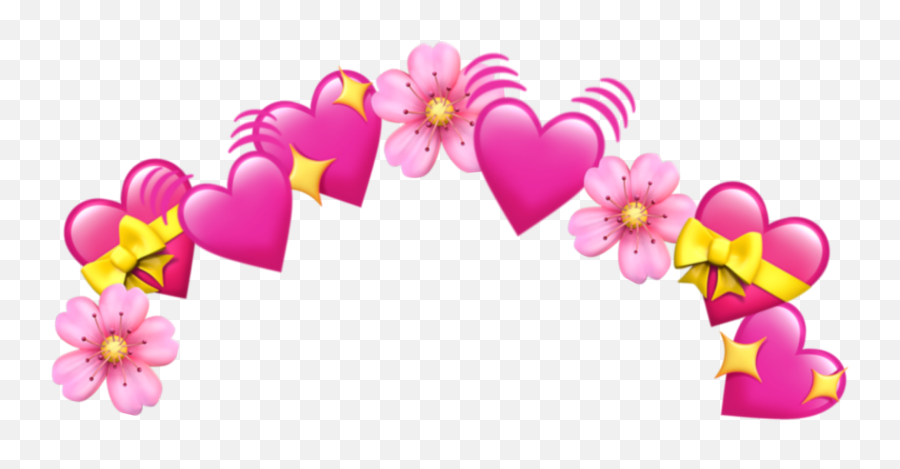 Download Hd Crown Emoji Tumblr Heart Hearts Pink Png - Emoji Hearts Meme Transparent,Pink Heart Transparent