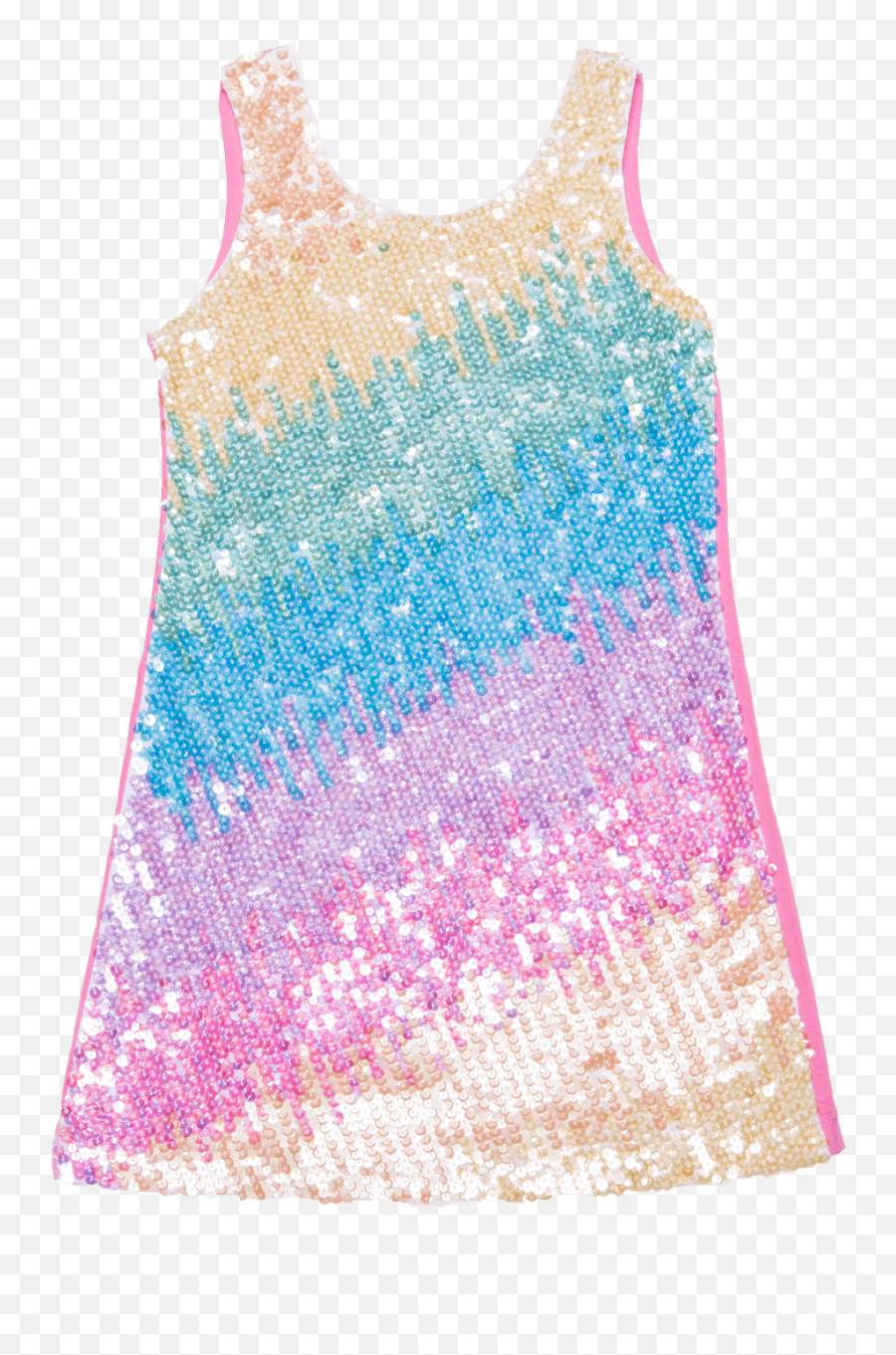 Zoe Rainbow Sequin Ombre Dress - Rainbow Sequins Png,Sequins Png