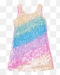 Zoe Rainbow Sequin Ombre Dress - Rainbow Sequins Png,Sequins Png