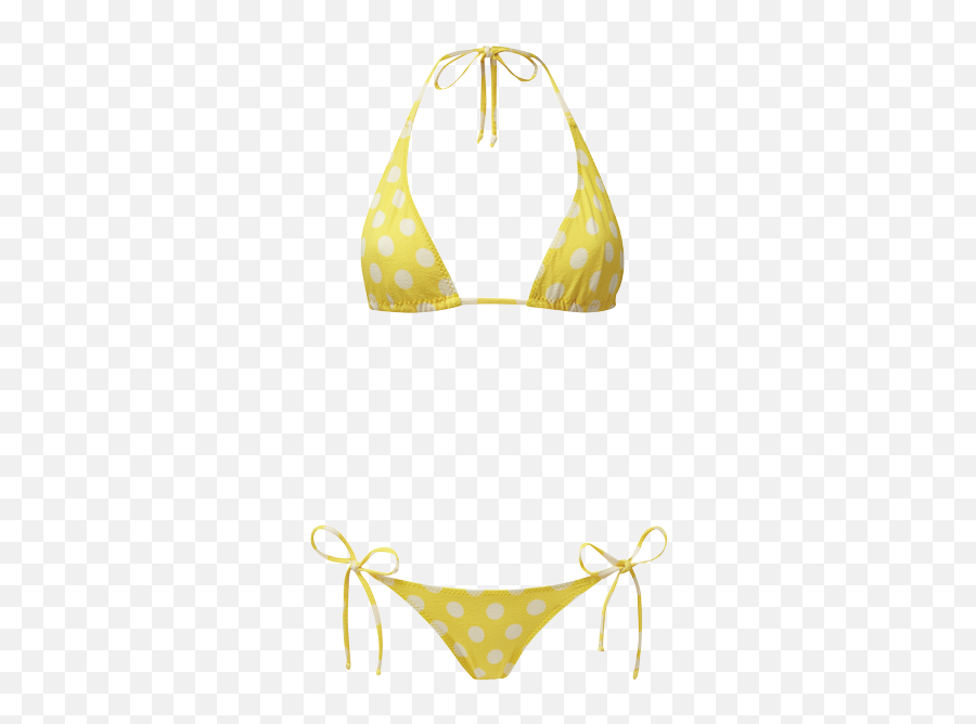 Pamela Yellow Polka Dot String Bikini - Yellow Polka Dot Bikini Png,Bikini Png