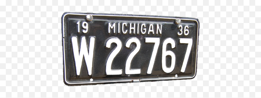 Michigan 1936 License Plate - Vintage Car Png,License Plate Png