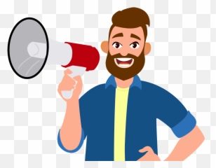 Megaphone Clipart Man - Cartoon Hand On Hip Png Download Person With Megaphone Icon,Megaphone Clipart Png
