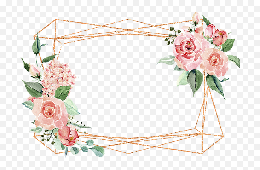 Watercolor Flowers Frame Border Sticker By Stephanie - Floral Png,Watercolor Rose Png