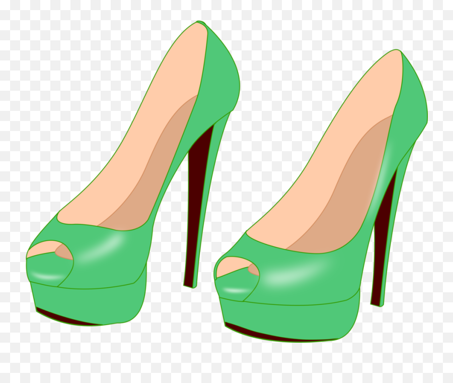 Greenfootwearbasic Pump Png Clipart - Royalty Free Svg Png Cartoon High Heels Png,Pump Png