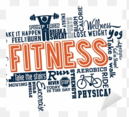 Sticker Fitness Word And Icon Cloud - PIXERSUS Language png