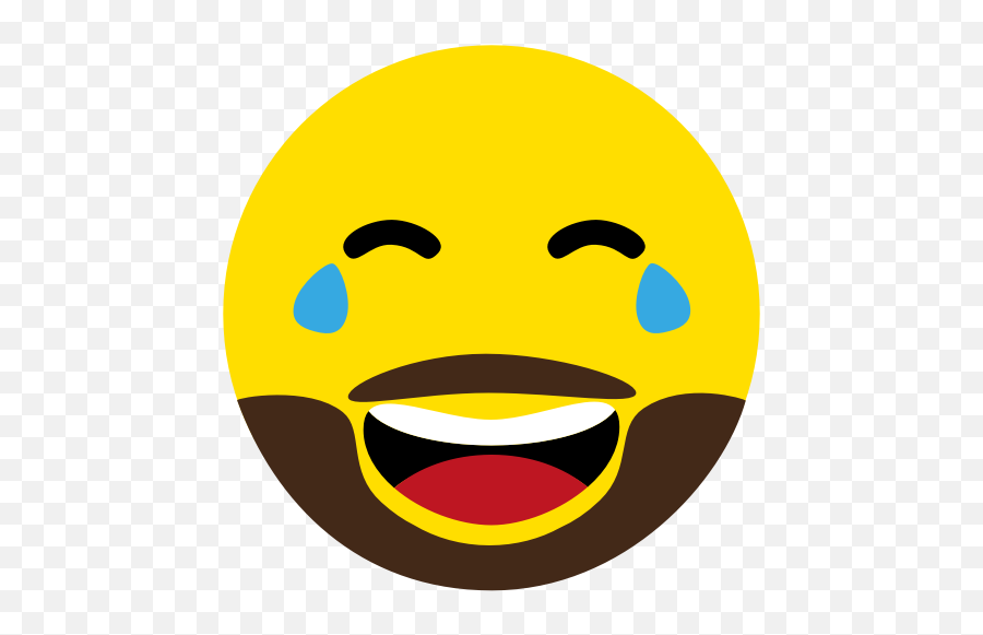 Emoji Face Happy Laugh Laughter Icon - Emoji With A Beard Png,Laughing Face Emoji Png