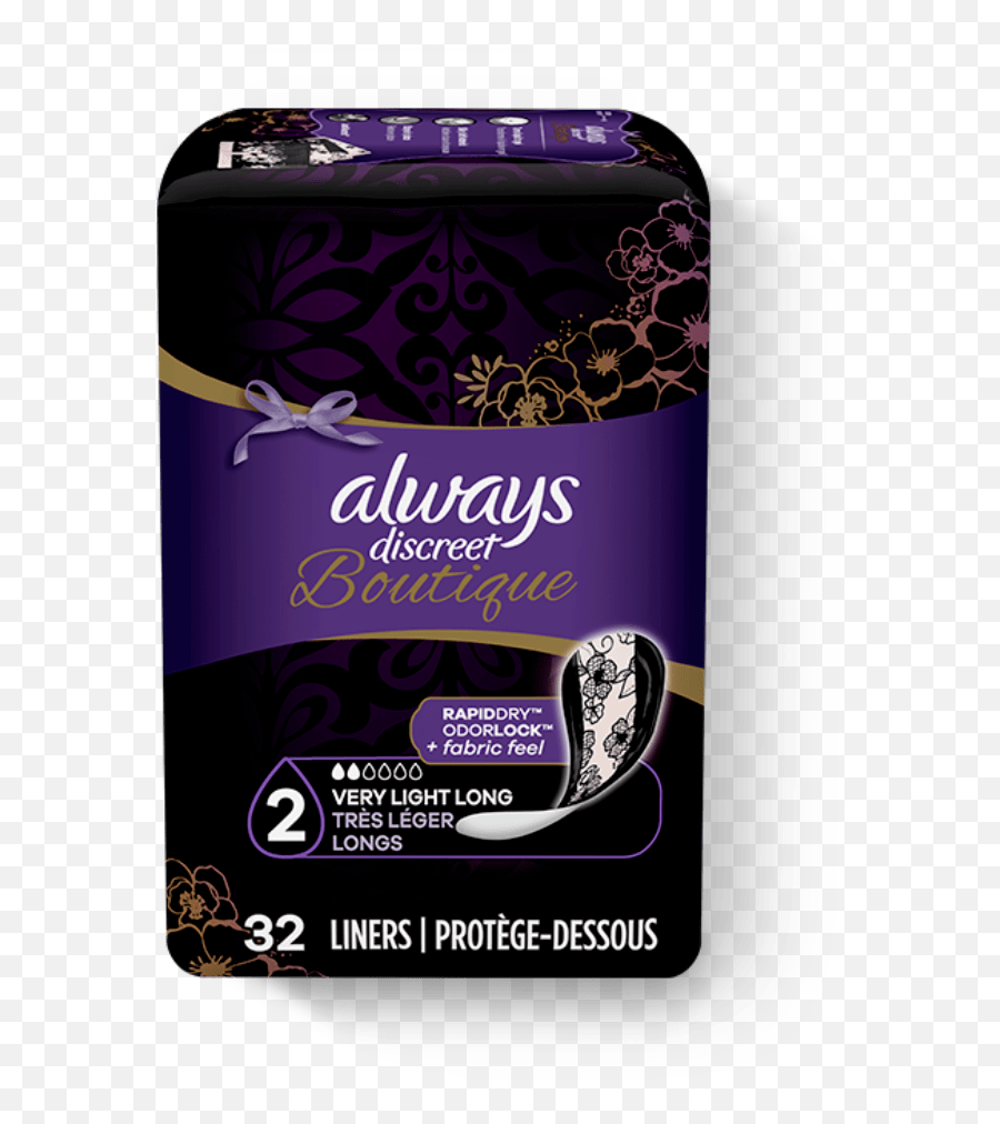 Female Incontinence And Odor Protection Always Discreet - Always Discreet Liners Png,Icon Pee Proof Undies