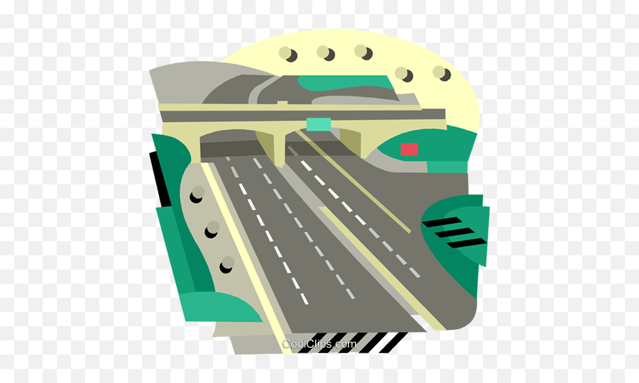 Highway With Over Pass Royalty Free Vector Clip Art Png Icon