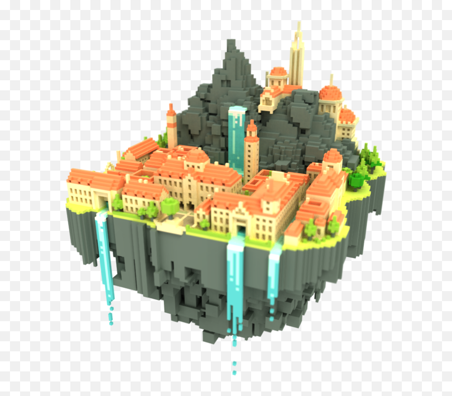3d Model Floating Island Png Image - Voxel Graphic,Floating Island Png