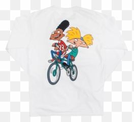 Hey Arnold Bike Long Sleeve - Hey Arnold On A Bike Shirt Png,Hey Arnold Png