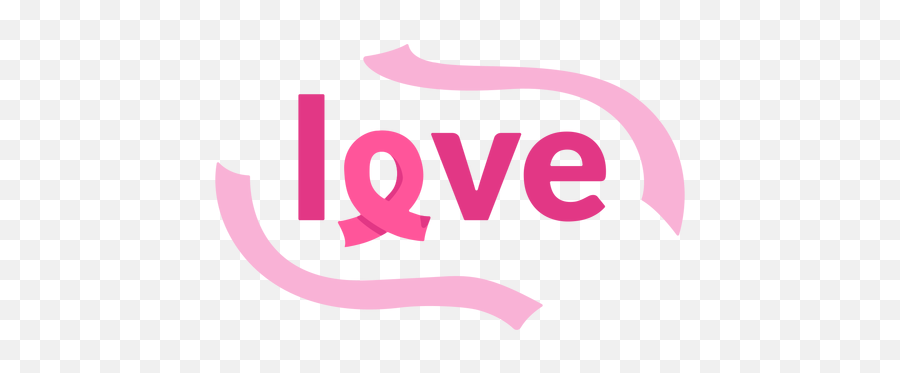 Breast Cancer Ribbon Love Lettering Symbol - Transparent Png Graphic Design,Cancer Logos