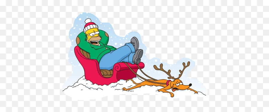 Homer Simpson Christmas Reindeer Ride - Sticker Mania The Simpsons Png,Homer Simpson Png