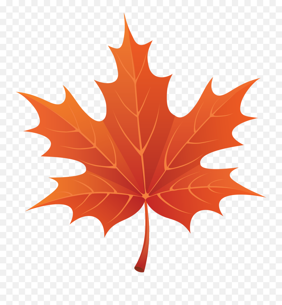 Red Autumn Leaf Clipart Png Image - Fall Leaf Cartoon Png,Leaves Clipart Png