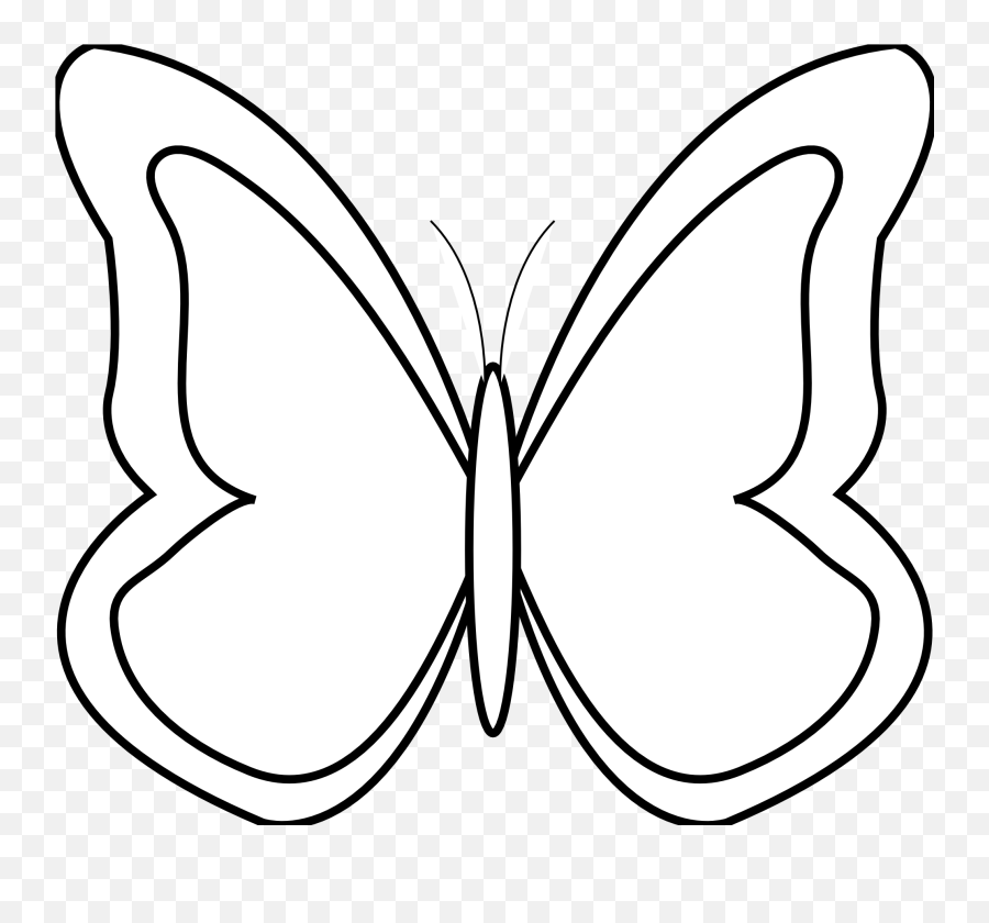 Free Butterfly Outline Png Download - Black And White Butterfly Clipart,Butterfly Outline Png