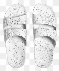 White Splatter - Moses Freedom Sandals Skateboard Deck png