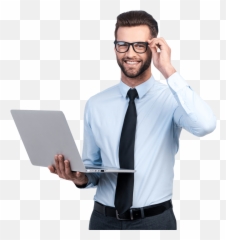 Laptop Transparent Background - Business Man Image Png