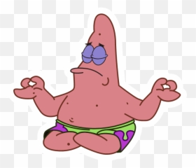 Patrick Star Meditates Sticker - Mania Meme Stickers png