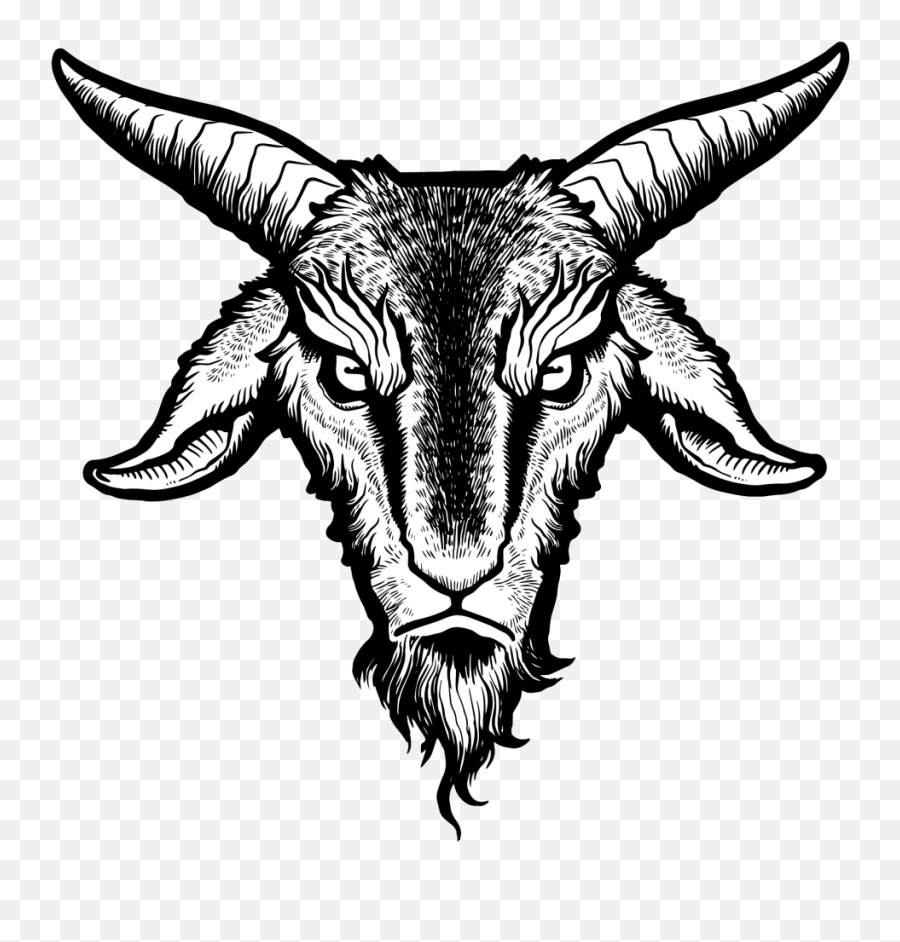 Goat Demon Transprent Png - Satanic Goat Line Art,Goat Head Png
