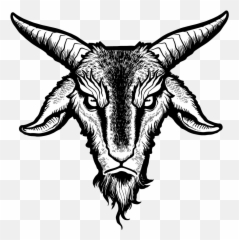 Goat Demon Transprent Png - Satanic Goat Line Art,Goat Head Png