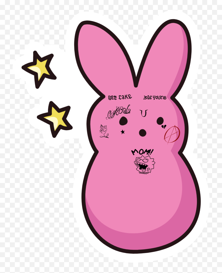 Lil Peep Bunny Sticker - Lil Tracy Lil Peep Tattoo Png,Peep Png