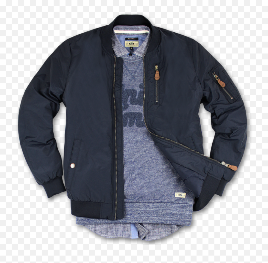 Uniformes Generale Indigo Outerwear - Long Sleeve Png,Bomber Jacket Template Png