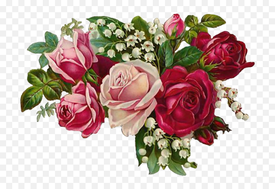 Rose Flower Vintage Png 1 Image - Red And Pink Rose Hd Png,Vintage Flower Png