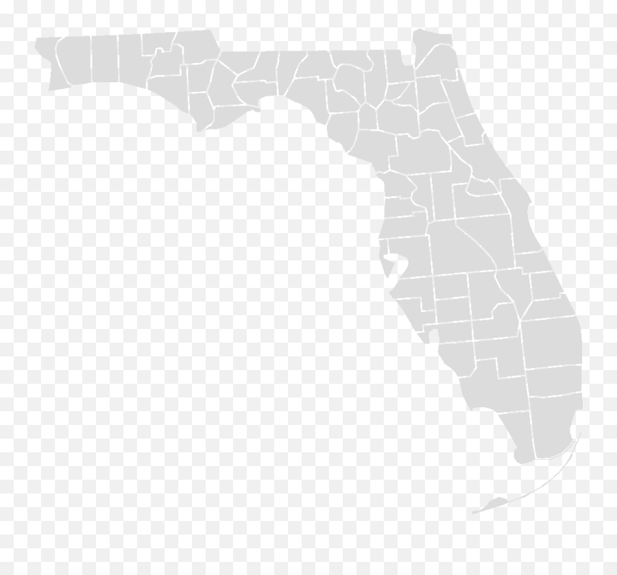 Florida Outline Transparent Png - Blank Map Of Florida Counties,Florida Map Png