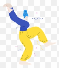 Dancing Woman Icon - Download Flat Style Drawing png